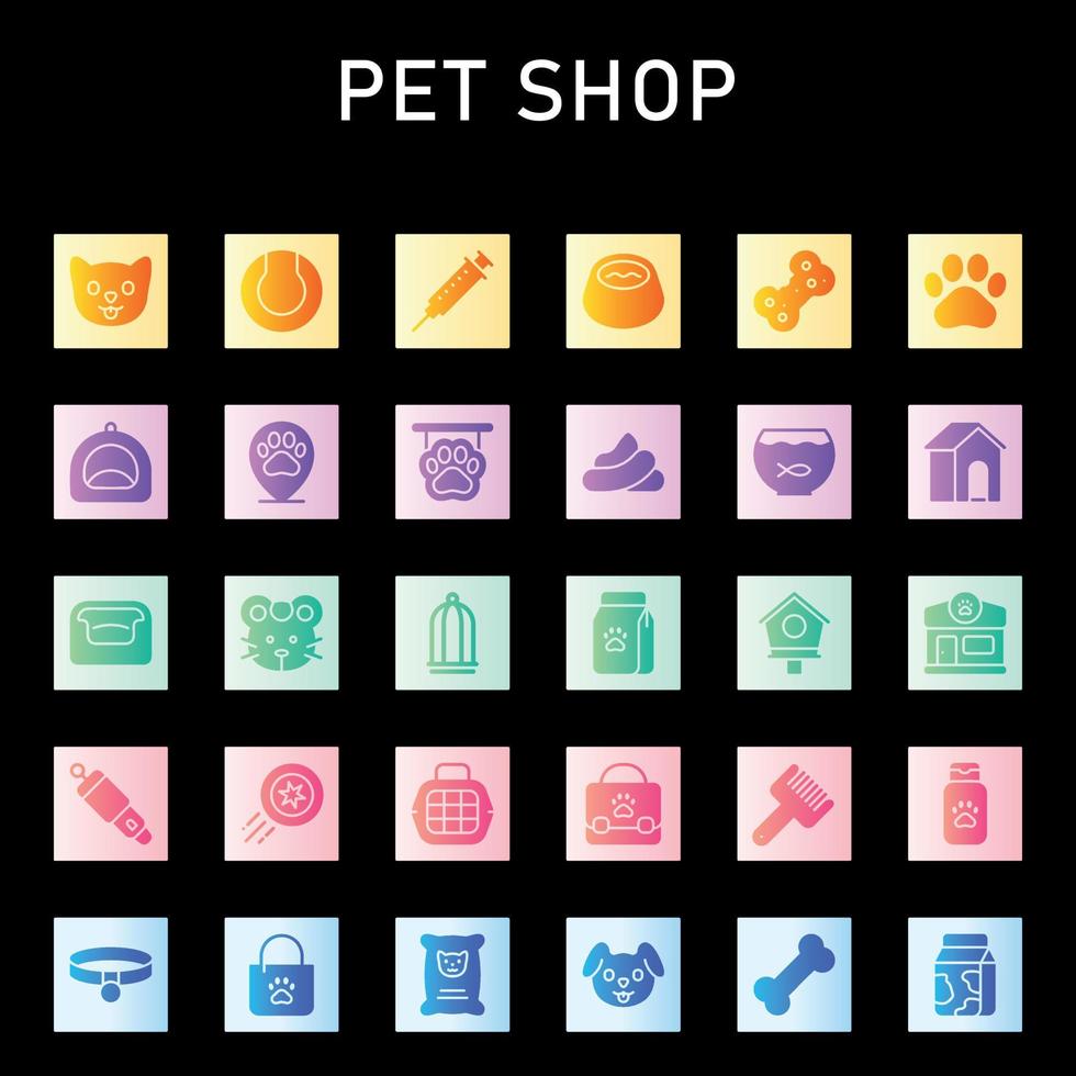 dierenwinkel pictogramstijl vector