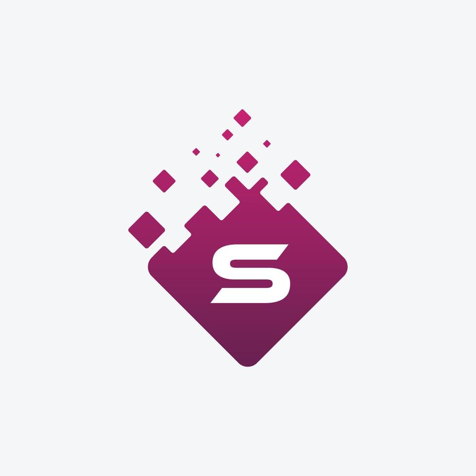 letter s-logo. s vector brief ontwerp met vierkant.