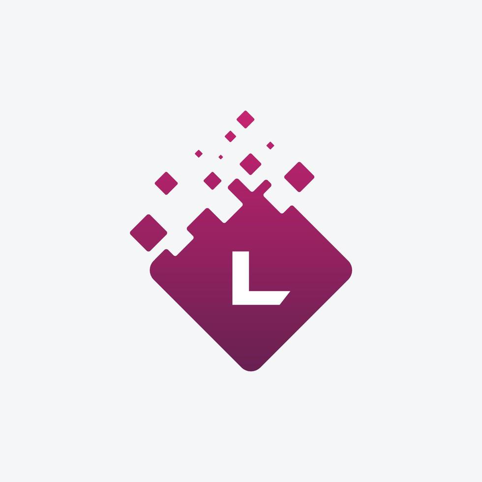 letter l-logo. l vector letterontwerp met vierkant.