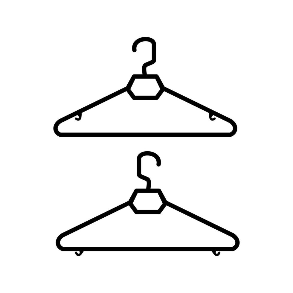 twee kleerhanger pictogram plat ontwerp vector afbeelding