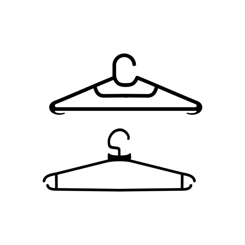 twee kleerhanger pictogram plat ontwerp vector afbeelding
