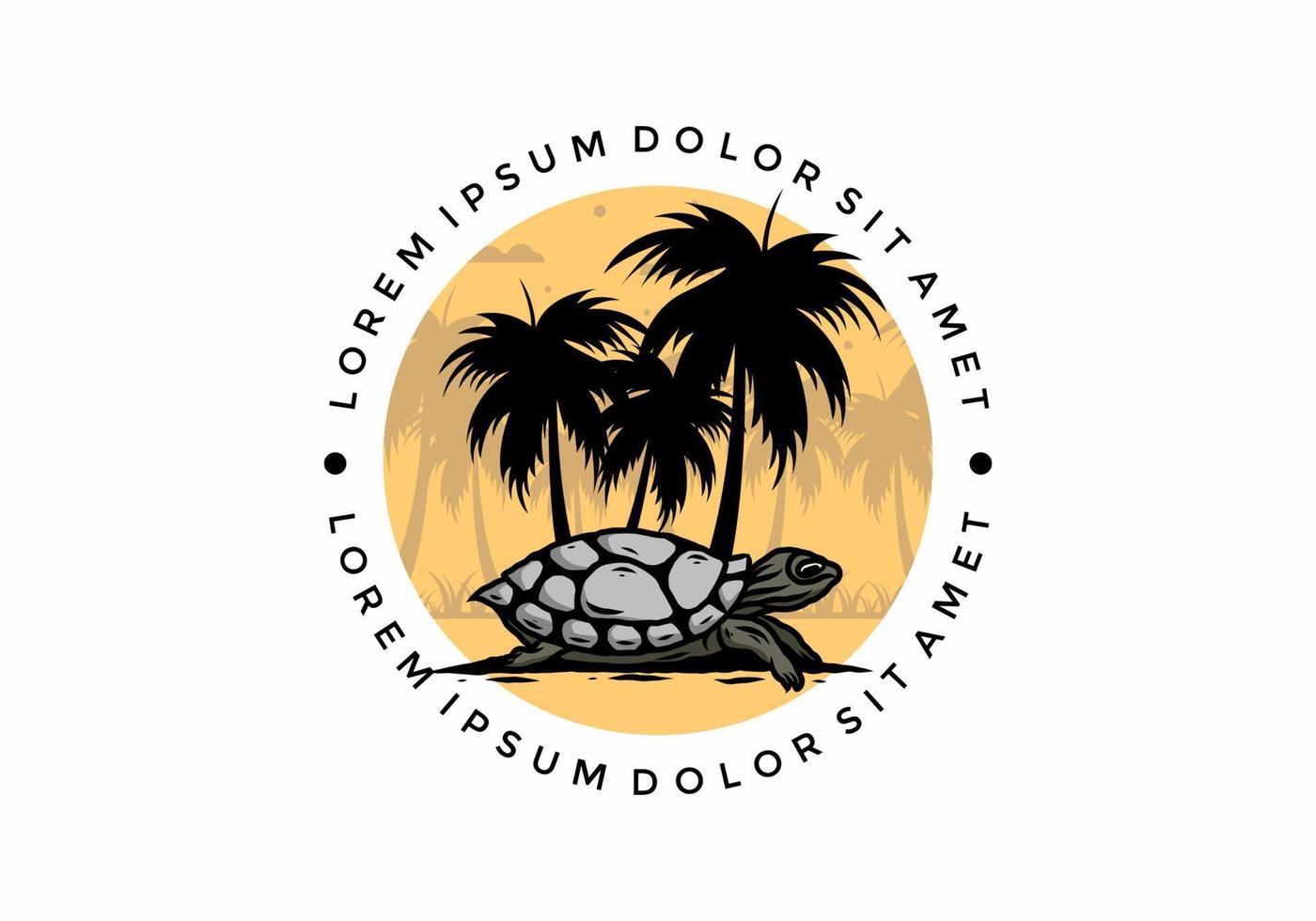 zeeschildpad onder de kokospalm illustratie vector