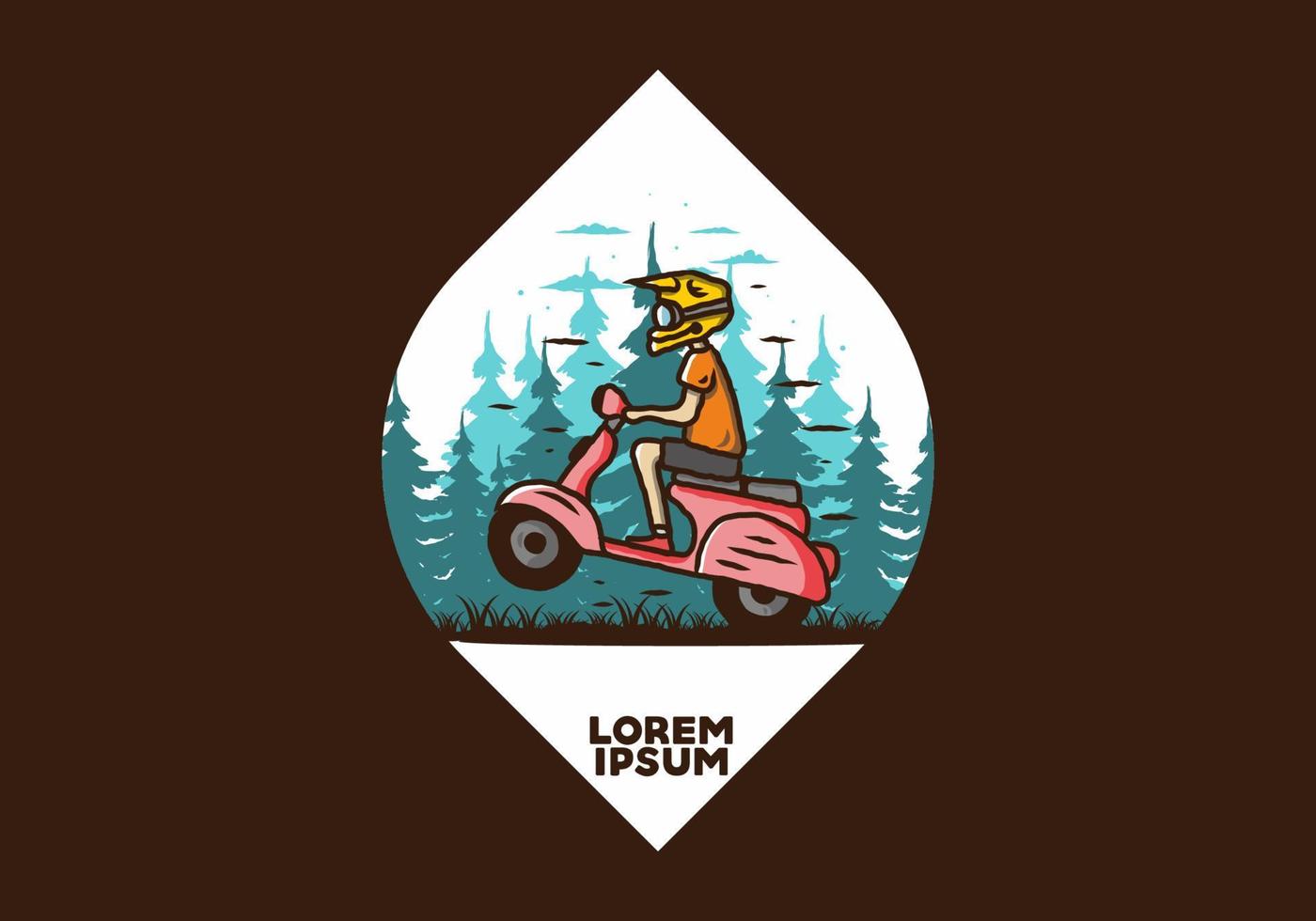 staande scooter in het bos illustratie vector