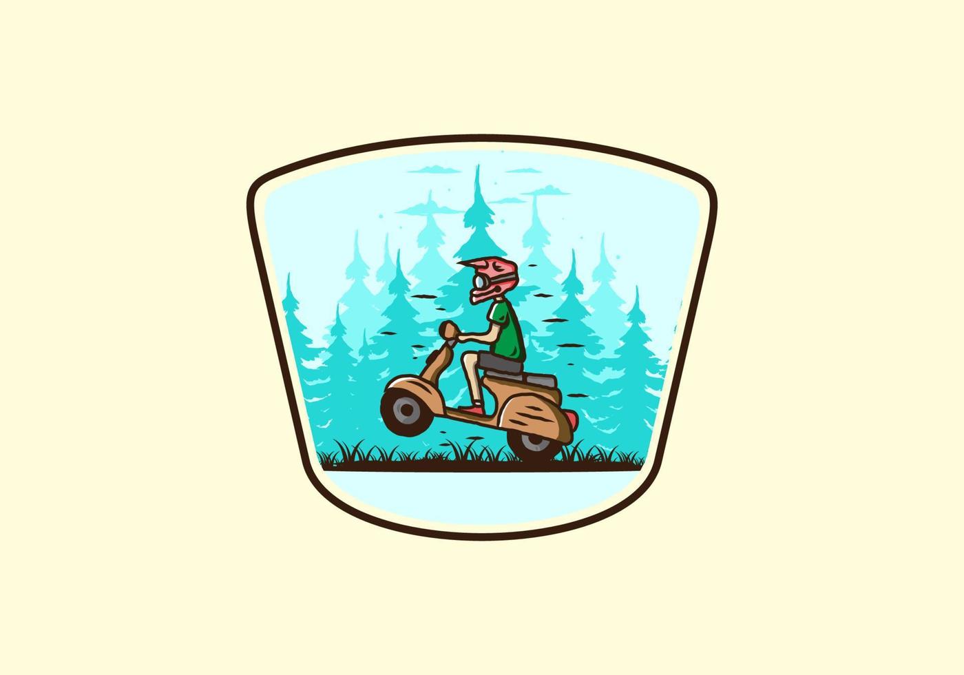 staande scooter in het bos illustratie vector