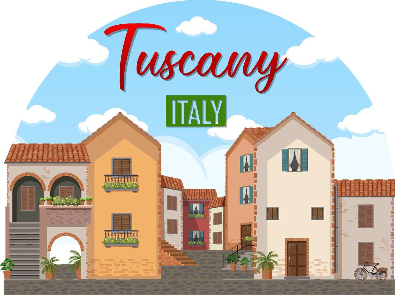 toscane italië landmark logo banner vector