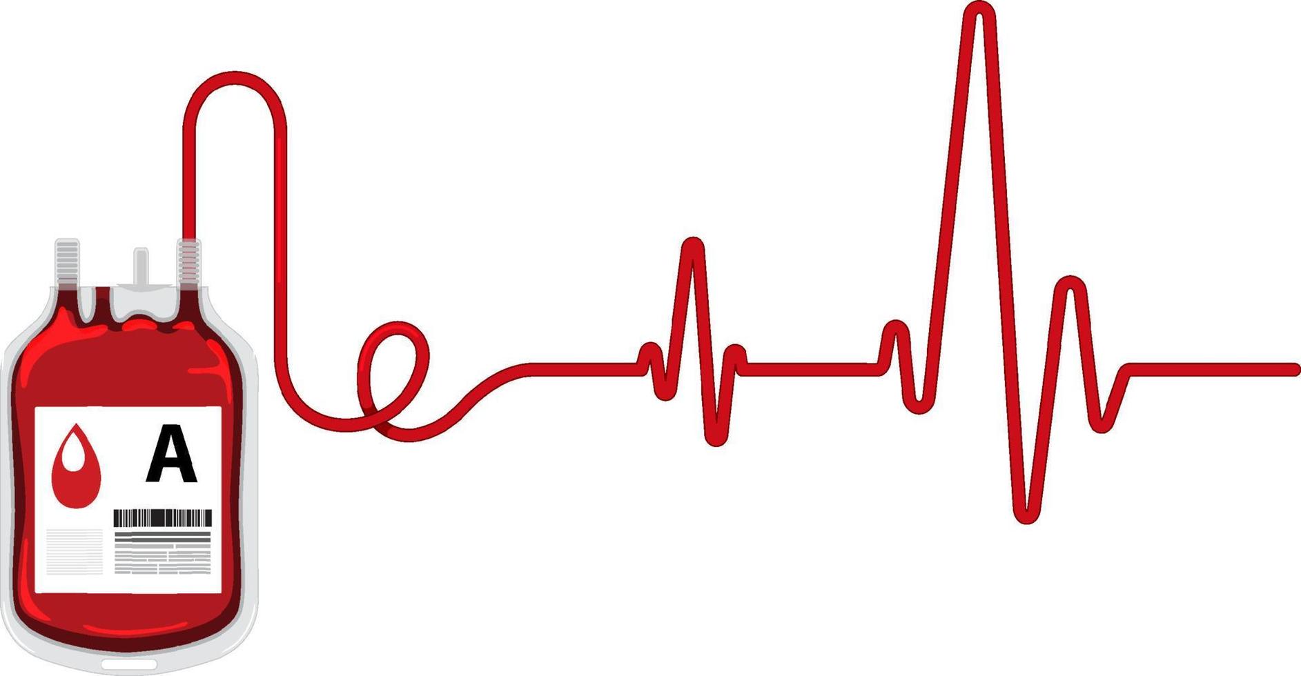 menselijk bloed doneren en hartslag vector