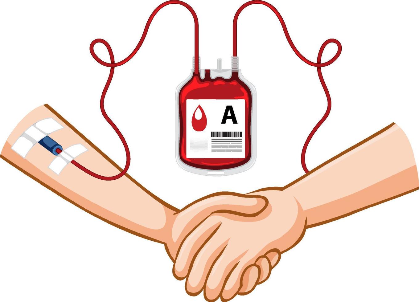 menselijk bloed doneren op witte achtergrond vector