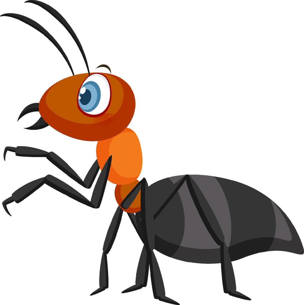 cartoon mier geïsoleerd op witte achtergrond vector