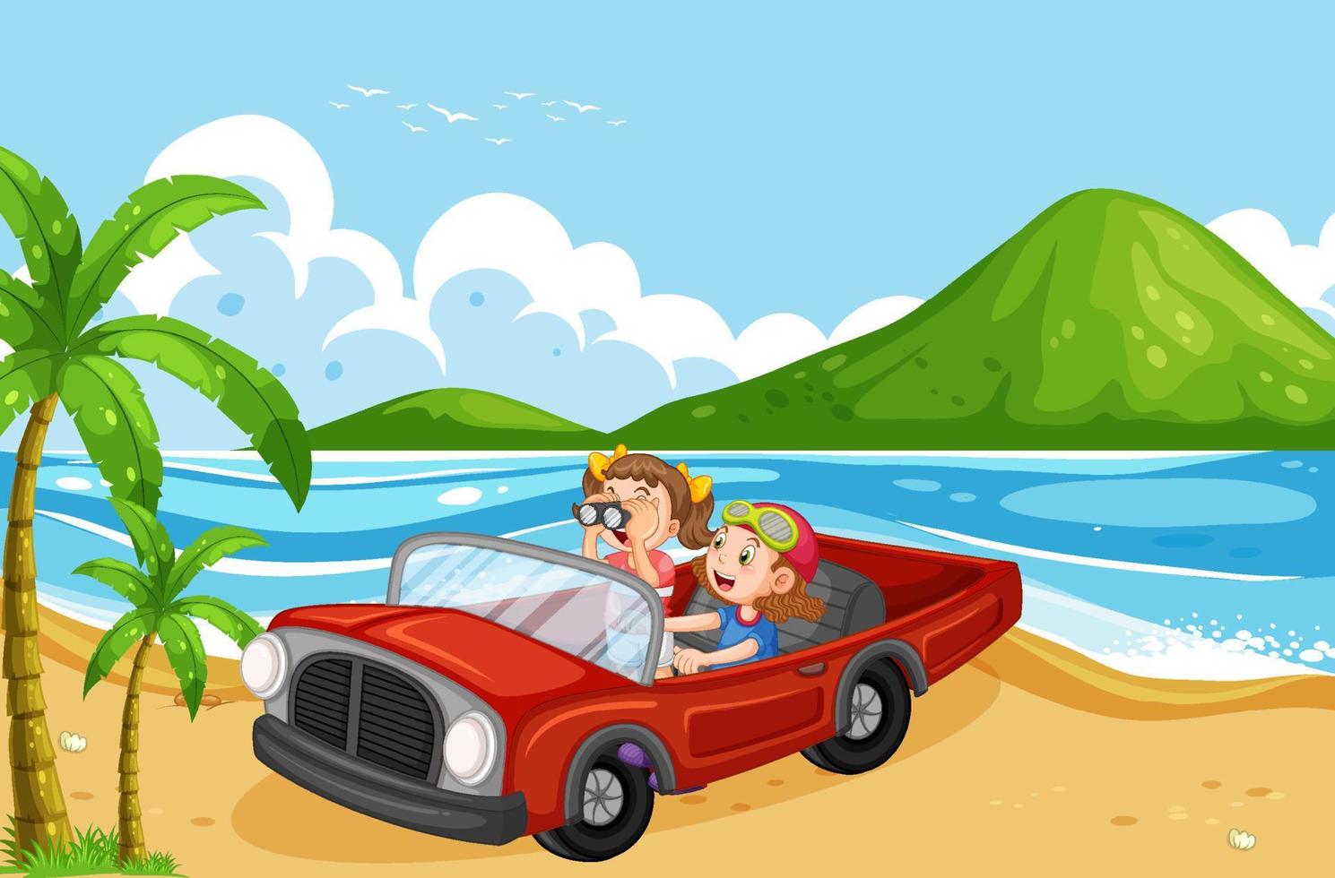 roadtrip vakantie aan het strand vector