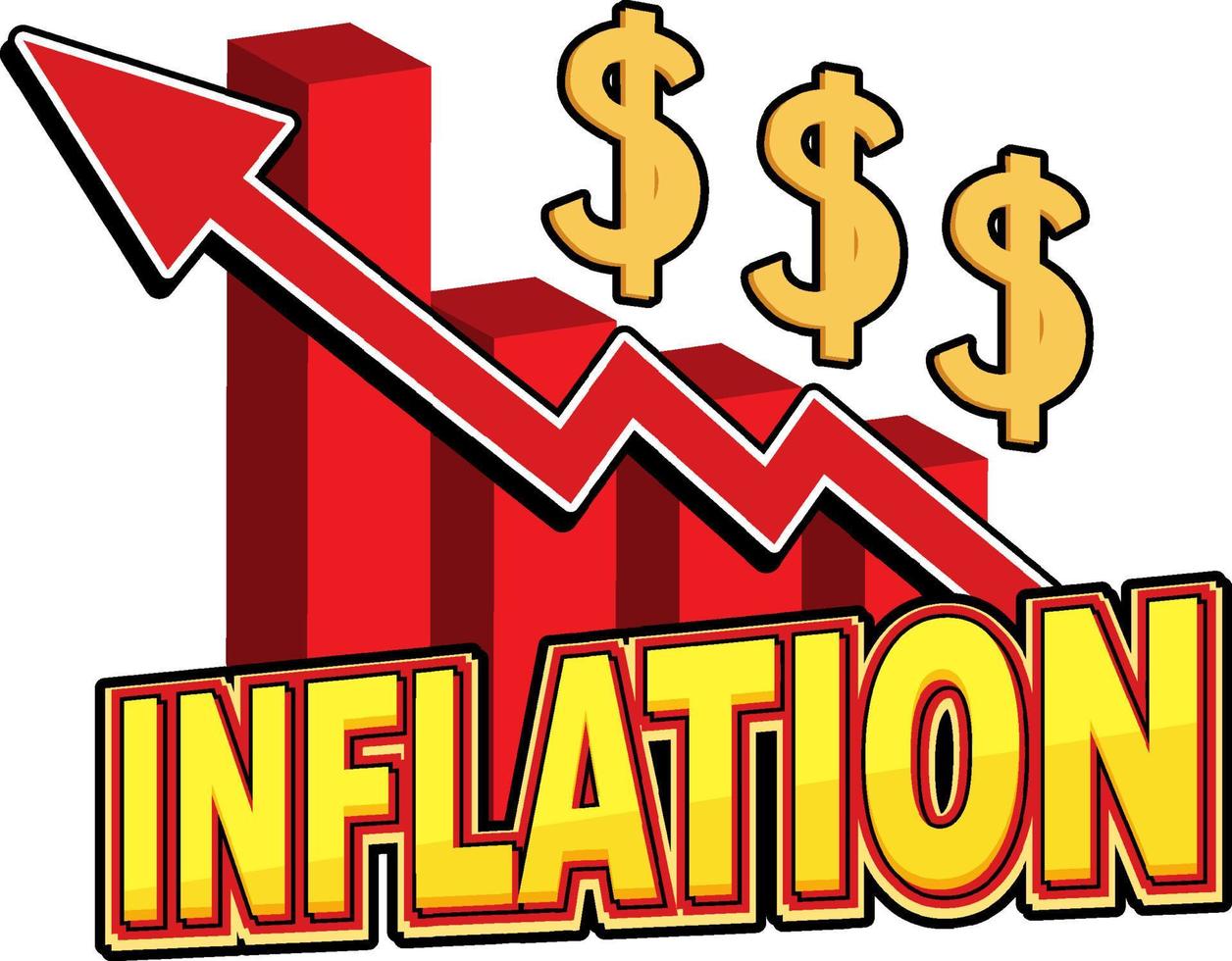 inflatie geïsoleerde woordtekst vector