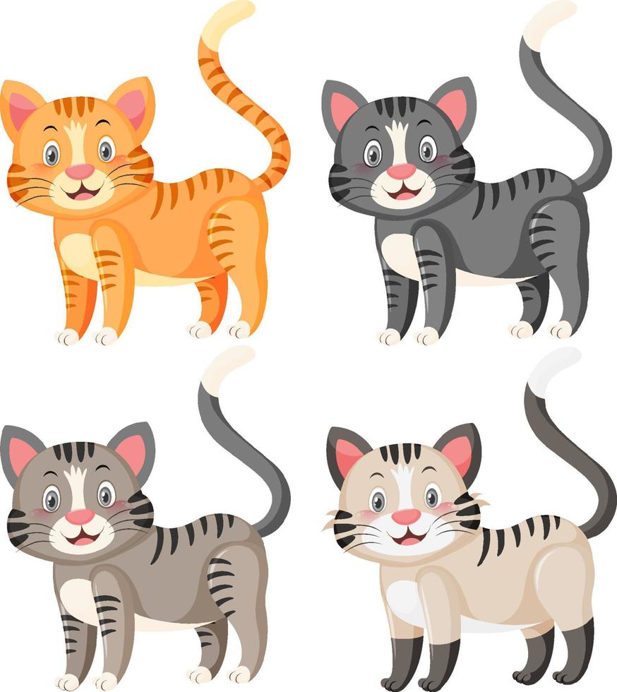 kleine schattige kat in cartoonstijl vector