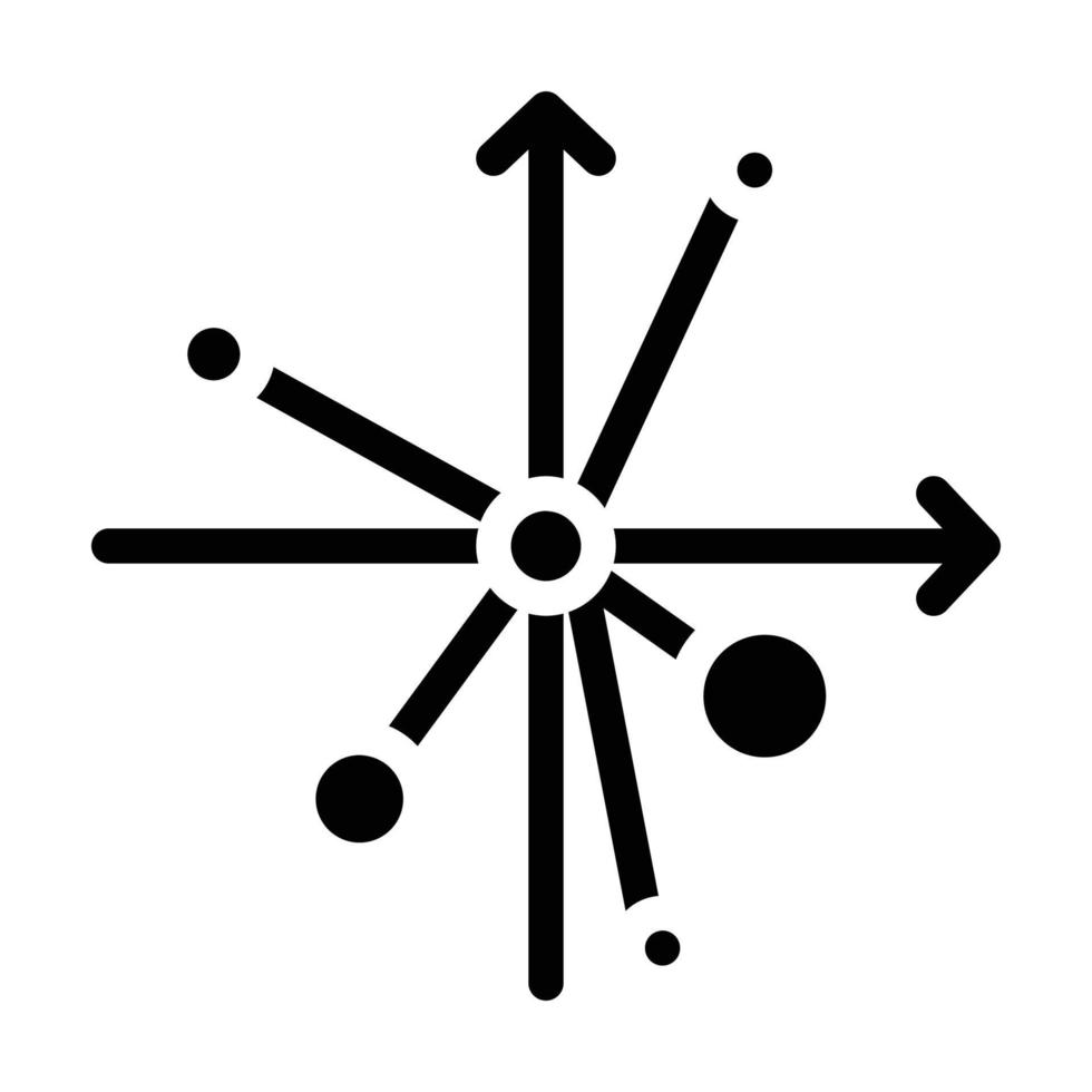 spreidingsdiagram glyph pictogram vector zwarte illustratie