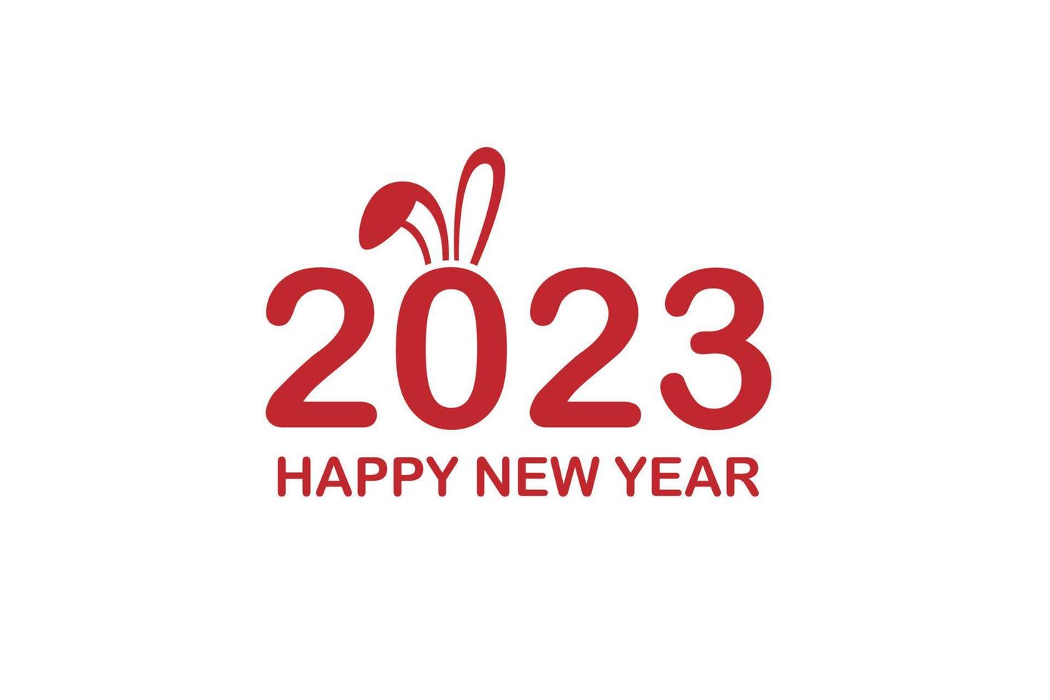 gelukkig nieuwjaar 2023-logo. abstracte Haas vectorillustratie. vector