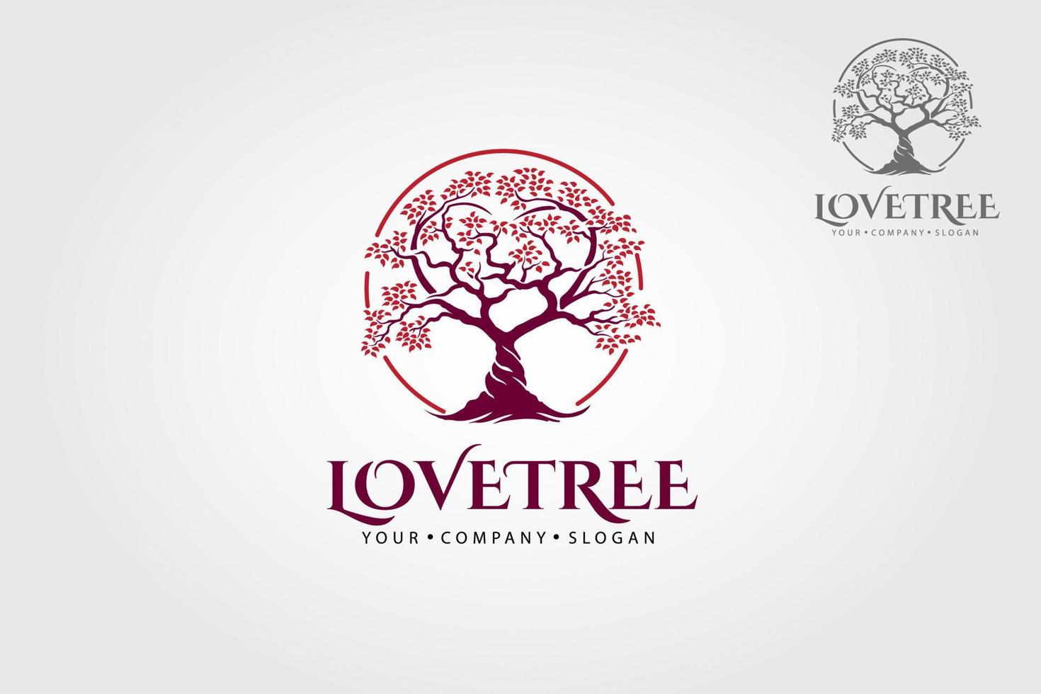 liefde boom vector logo illustratie. dit logo symboliseert een bescherming, vrede, rust, groei en zorg of zorg voor ontwikkeling.