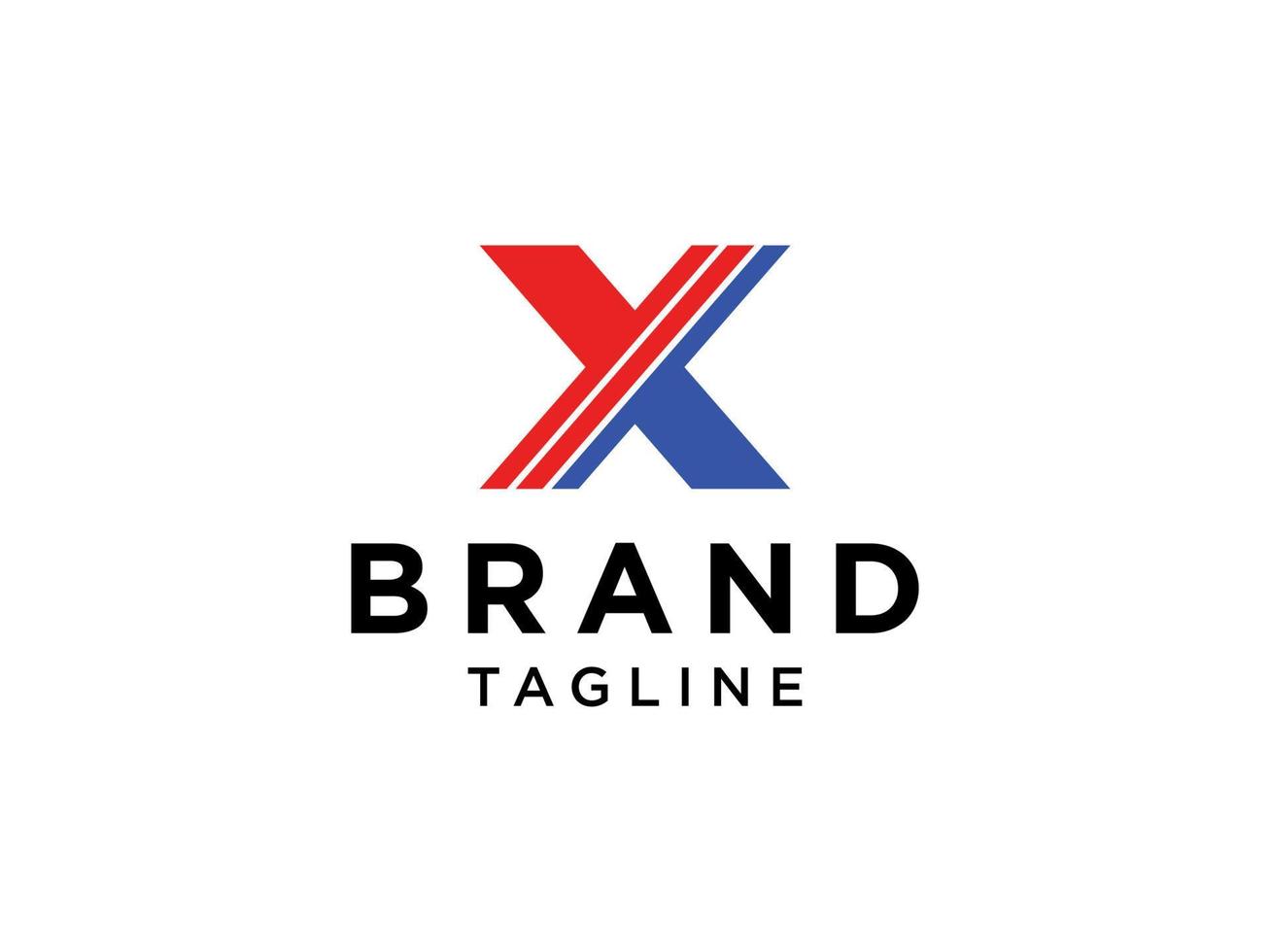abstracte eerste letter x logo. rode blauwe geometrische pijl pixel stippen halftoonstijl. bruikbaar voor bedrijfs- en technologielogo's. platte vector logo-ontwerpsjabloon sjabloon.