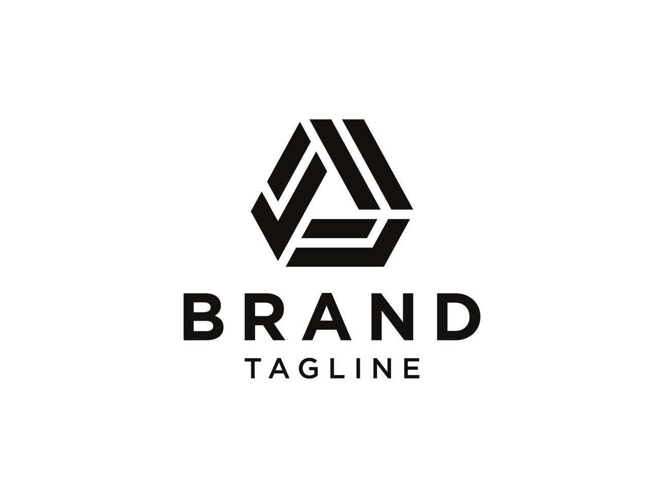 abstracte beginletter een logo. zwarte geometrische driehoek pijl vorm geïsoleerd op een witte achtergrond. bruikbaar voor bedrijfs- en merklogo's. platte vector logo-ontwerpsjabloon sjabloon.