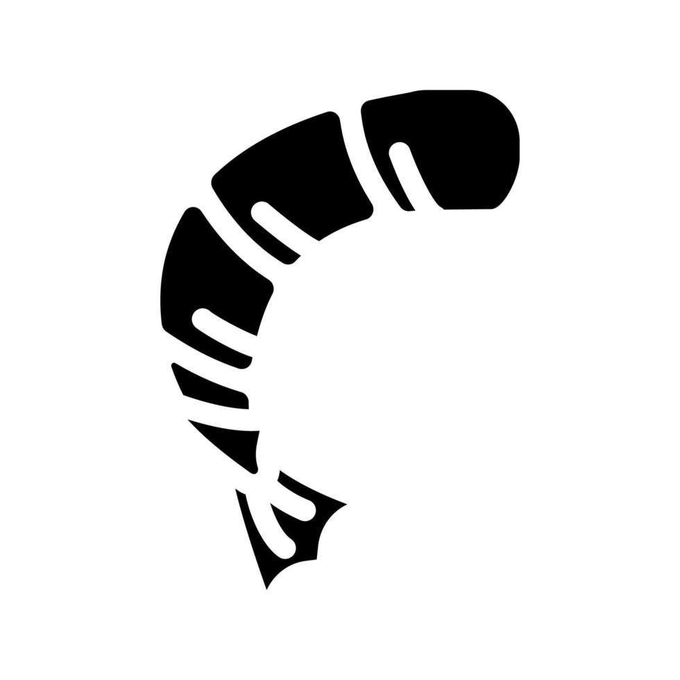 gepelde garnalen glyph pictogram vectorillustratie vector