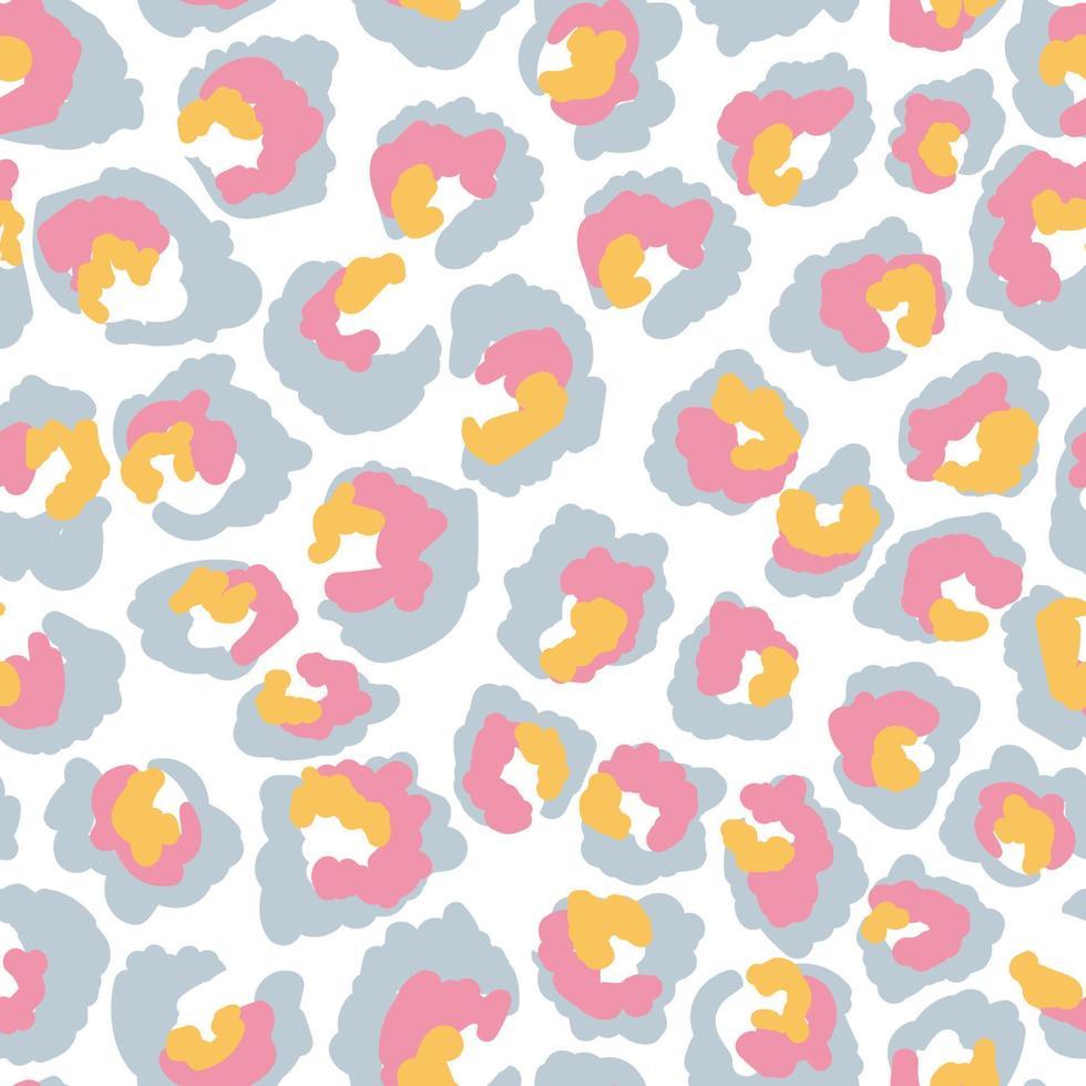 abstracte regenboog luipaard naadloze vector patroon. trendy veelkleurige cartoontextuur voor prints, stof, behang, inpakpapier.