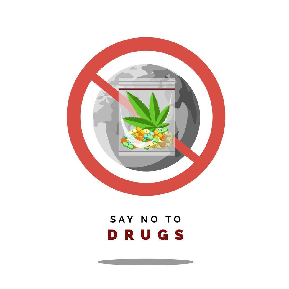 zeg nee tegen drugs vectorillustratie vector