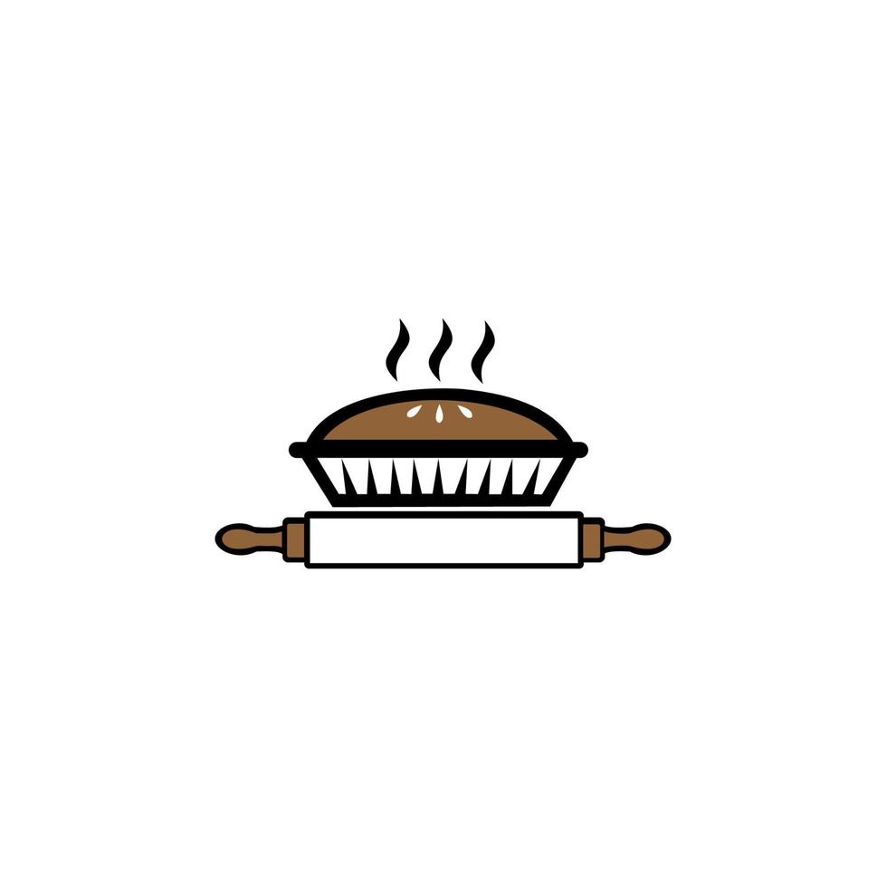 taartpictogram, bakkerijlabel, bakkerslogo, taartpictogram, baklogo, retro appeltaartlogo. vector