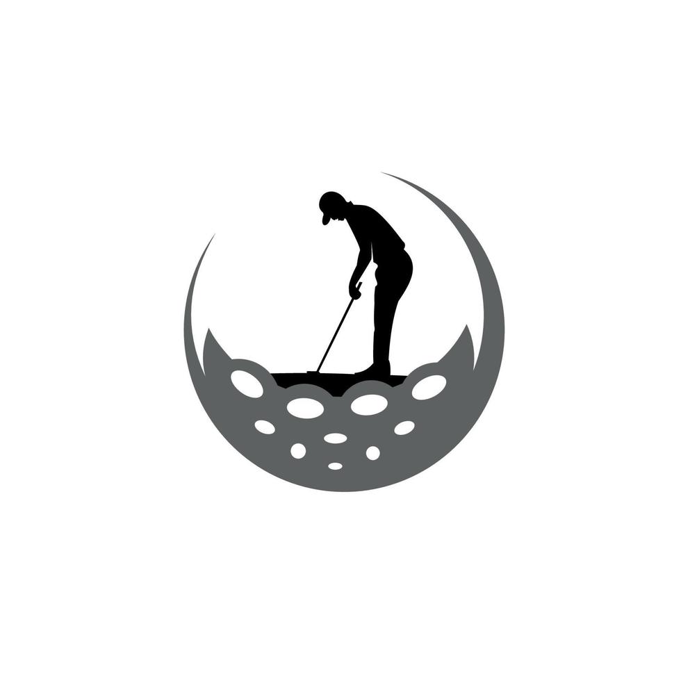 golf sport logo ontwerpsjabloon, gouden club logo vector