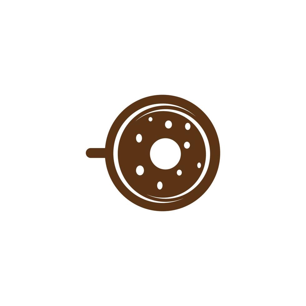 illustratieontwerp van monoline, minimalistische, eenvoudige logokoffie. vector icon beker met drankje