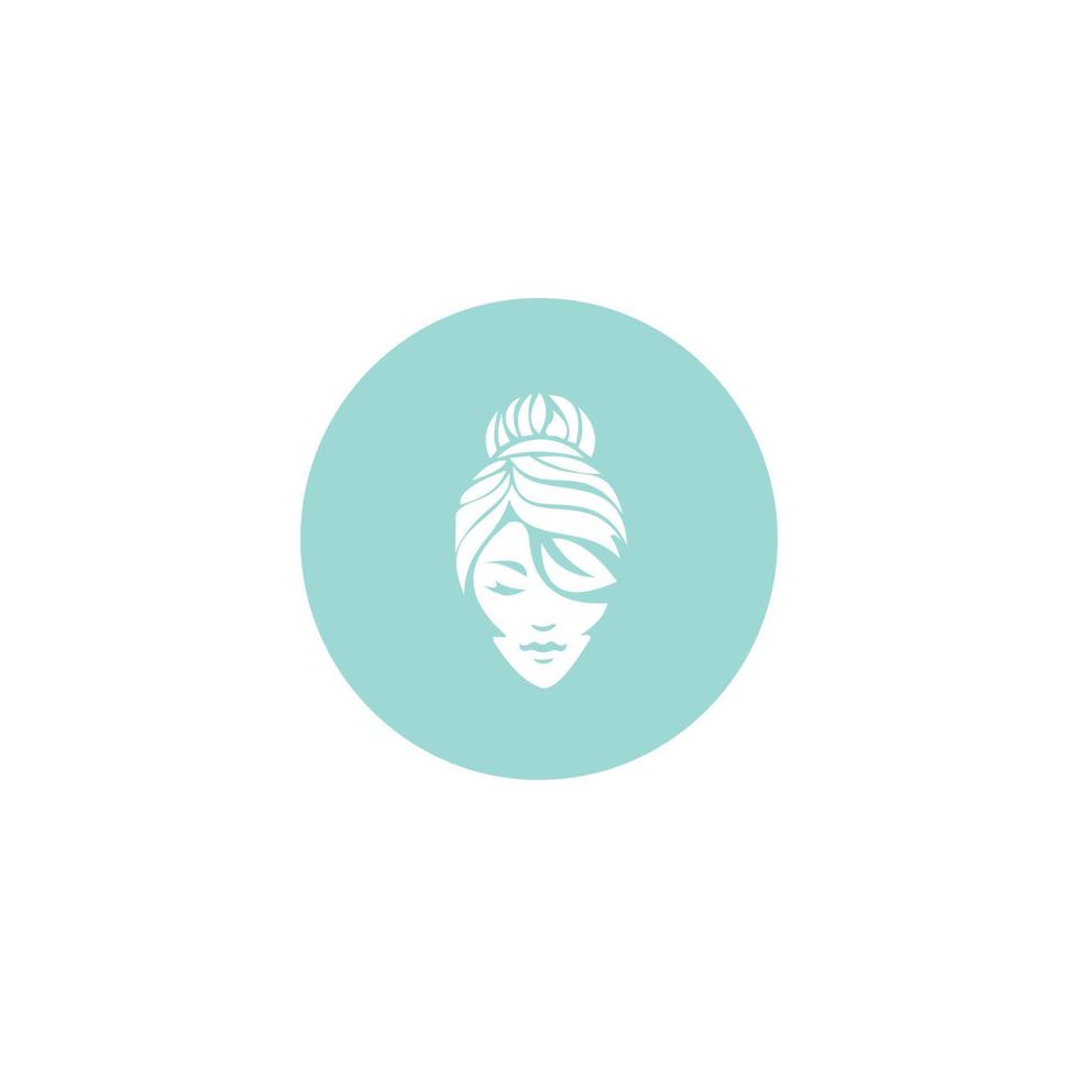 schoonheidslogo met witte achtergrond, schoonheidssalon cosmetica spa haar logo concept icoon, vector
