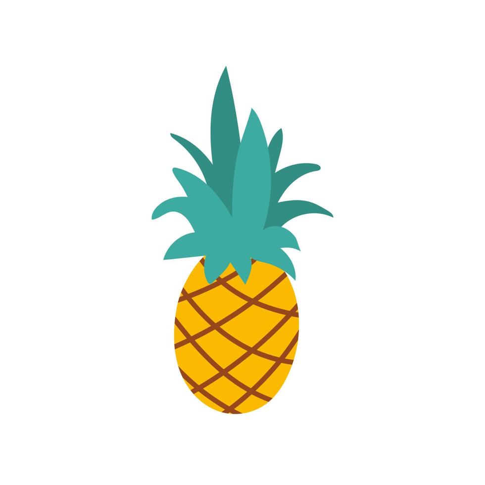 hand getrokken ananas geïsoleerd op wit. vector illustratie