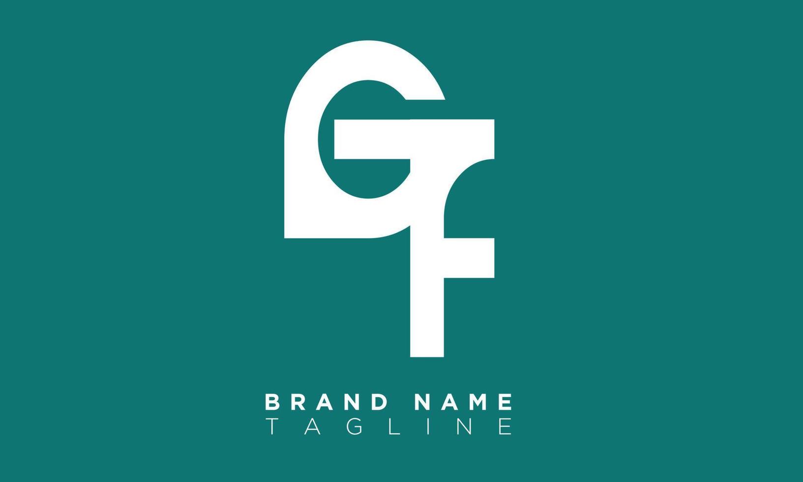 gf alfabet letters initialen monogram logo fg, g en f vector