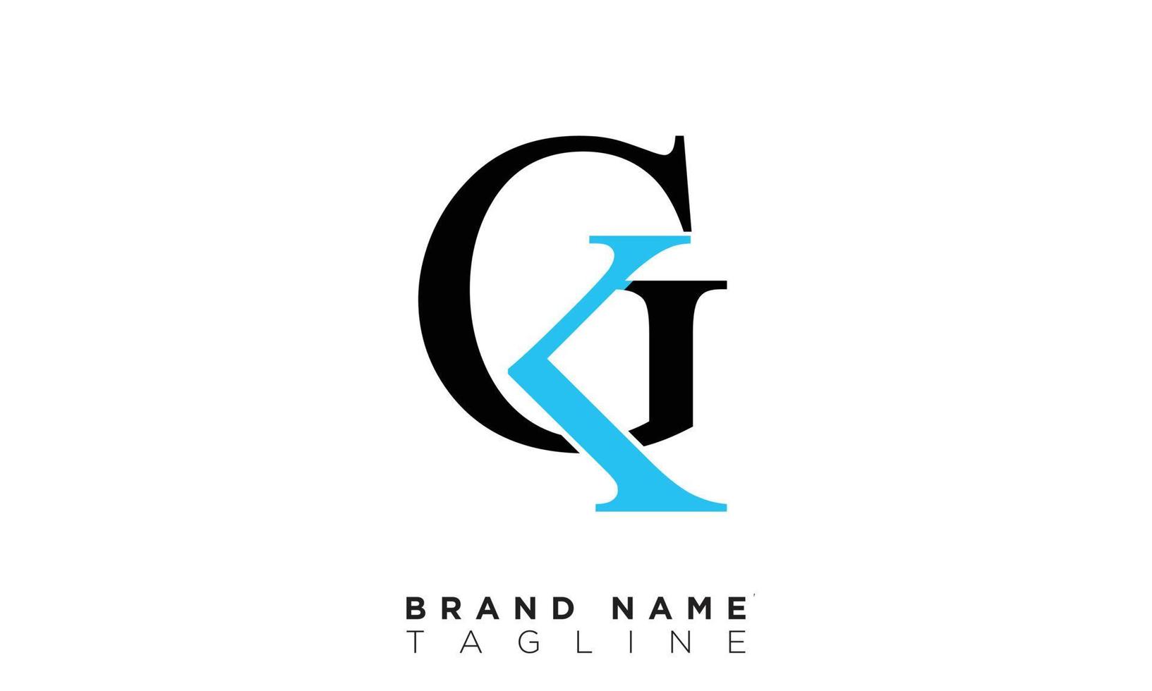 gk alfabet letters initialen monogram logo kg, g en k vector