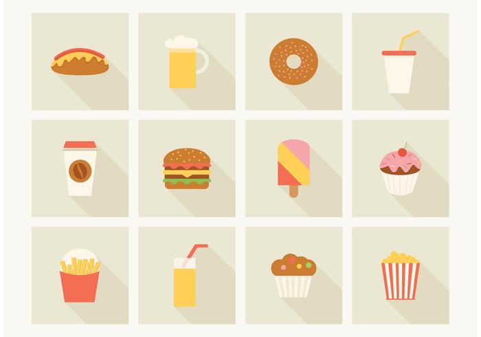 Gratis Fast Food Vector Pictogrammen