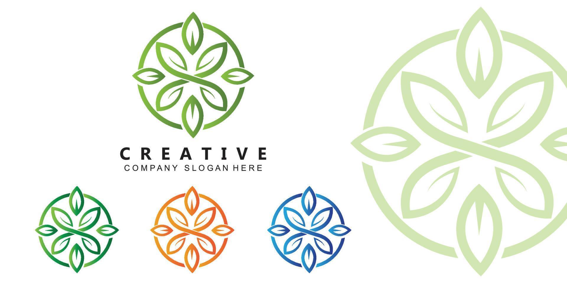 premium kwaliteit groen blad plant logo vector symbool