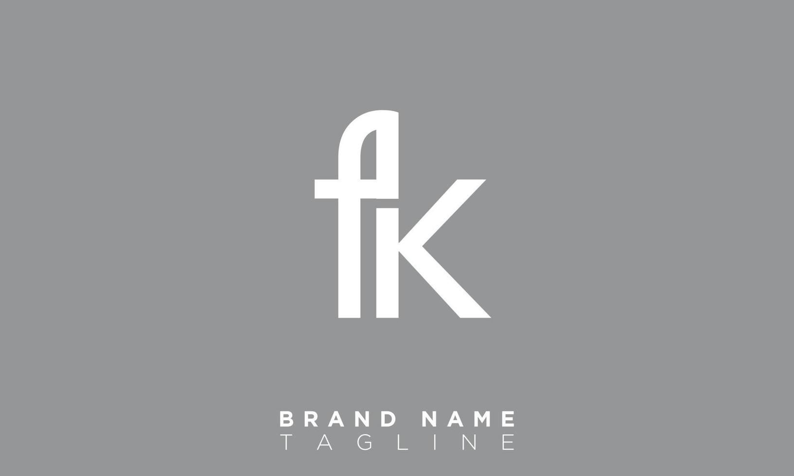 fk alfabet letters initialen monogram logo kf, f en k vector