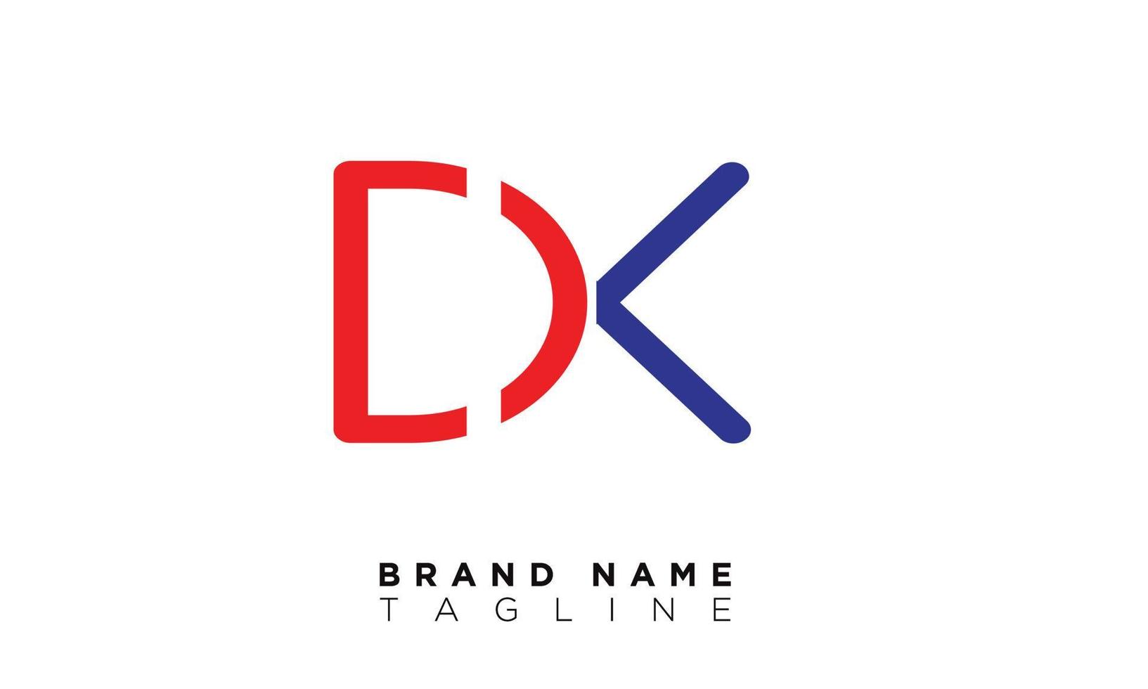 dk alfabet letters initialen monogram logo kd, d en k vector