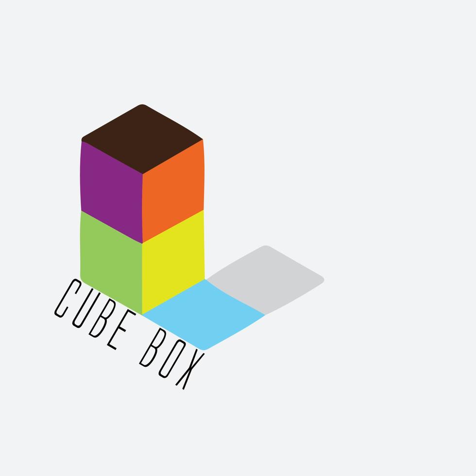 kubus vak icoon voor zakelijke initialen monogram logo vector