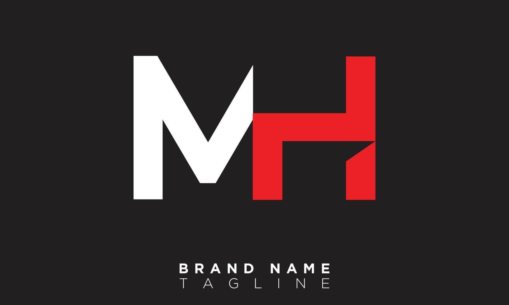 mh alfabet letters initialen monogram logo hm, m en h vector