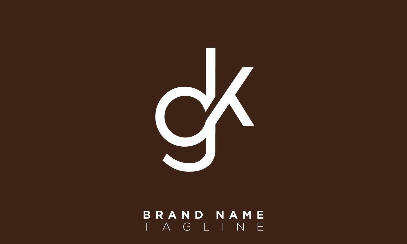 gk alfabet letters initialen monogram logo kg, g en k vector