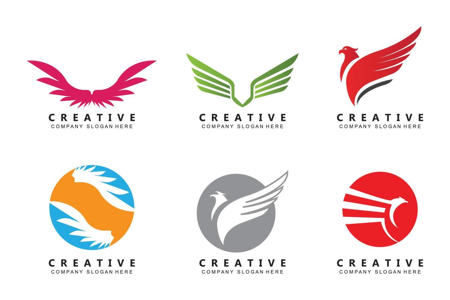 adelaarsvleugel logo-ontwerp, vliegende vogel dierenillustratie, bedrijfsmerk vector