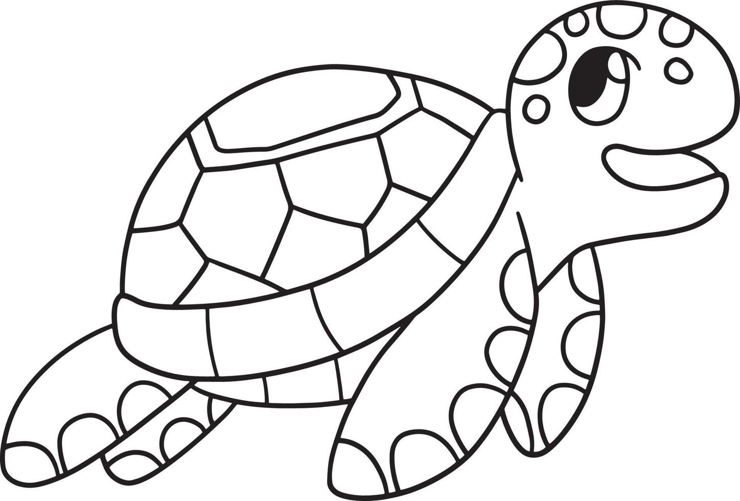 zeeschildpad geïsoleerde kleurplaat voor kinderen vector