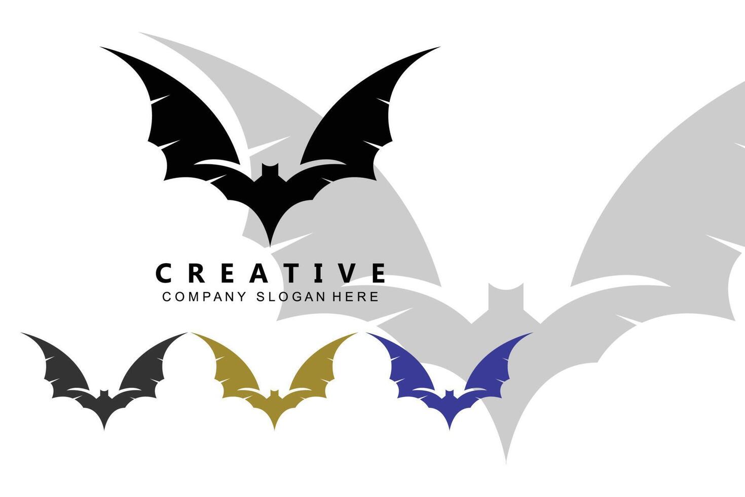 vleermuislogo-ontwerp, halloween-illustratie, bedrijfsmerk, nachtdierpictogram vector