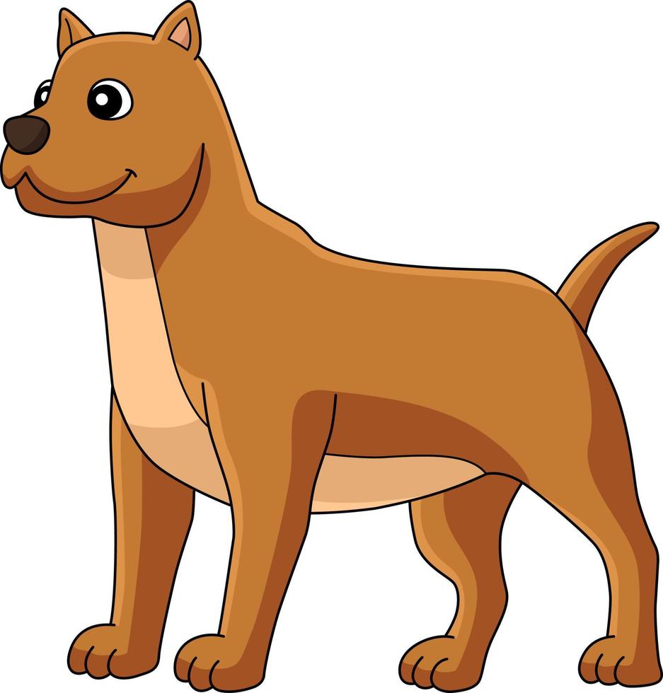 pitbull hond kleuren cartoon clipart illustratie vector