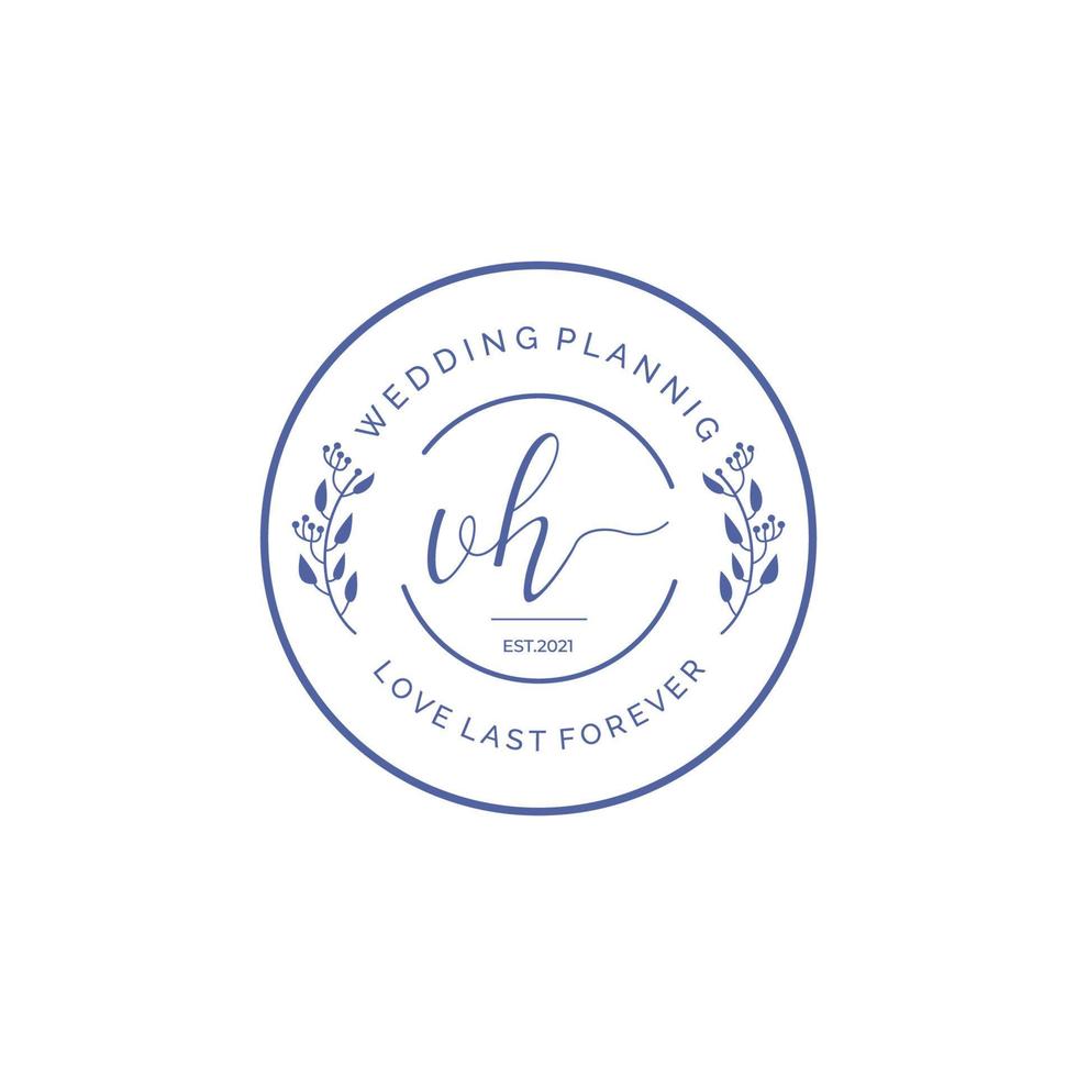 brief vh bruiloft planning vector logo