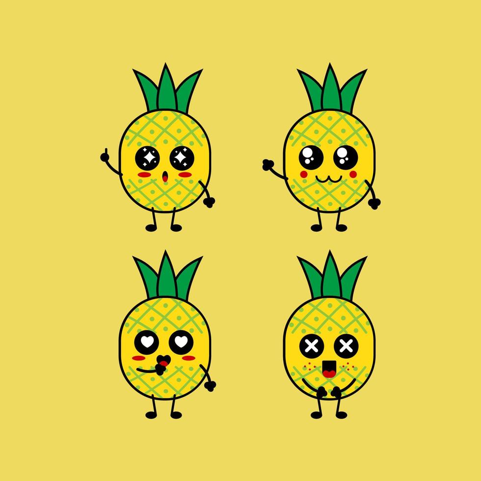 illustratin vector van schattige fruit ananas