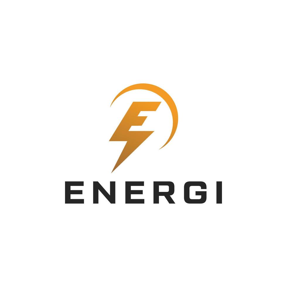 letter e en bliksem logo-combinatie. energie logo ontwerp. vector