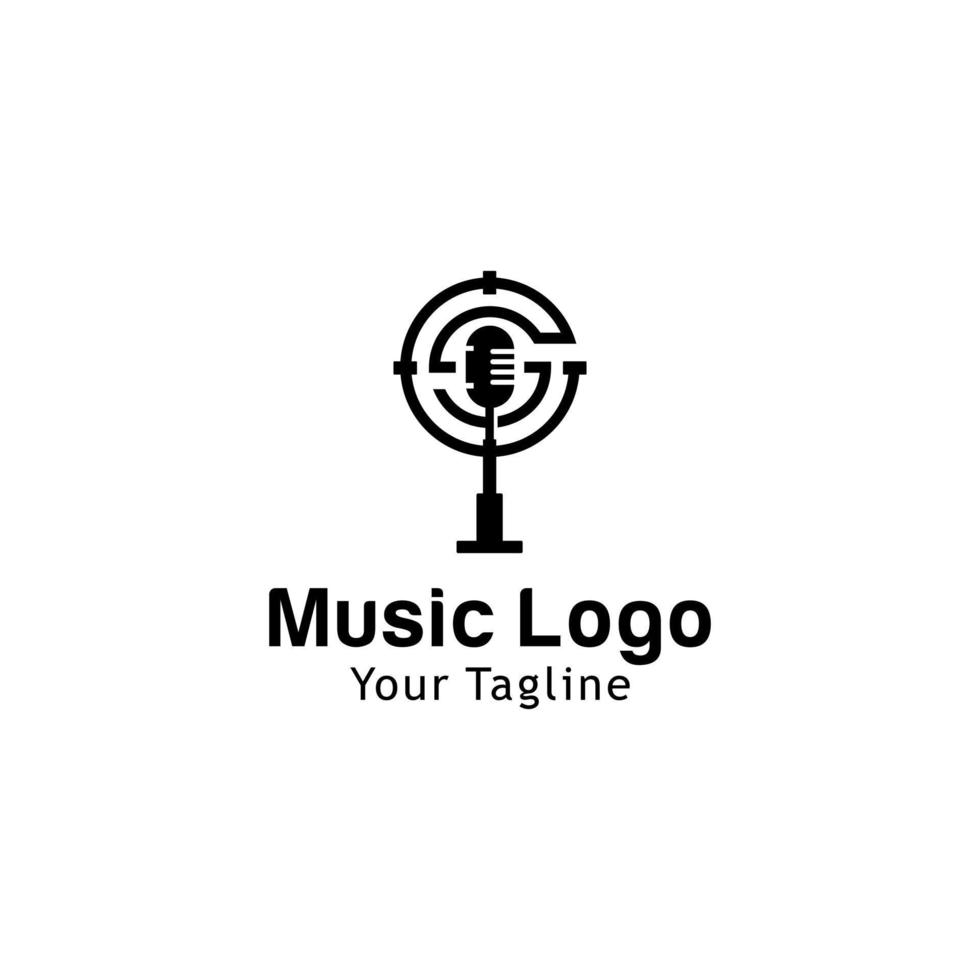 muziek logo sjabloon ontwerp vectorillustratie vector