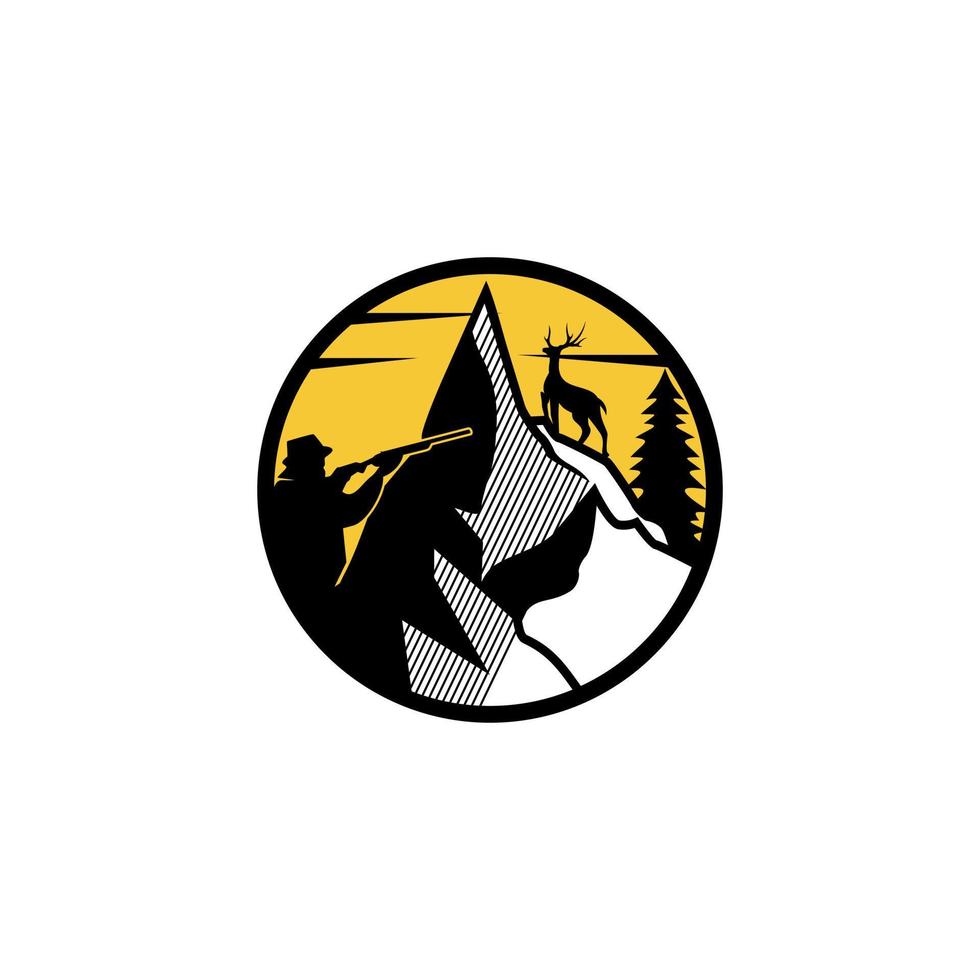 outdoor jager logo ontwerp vector sjabloon