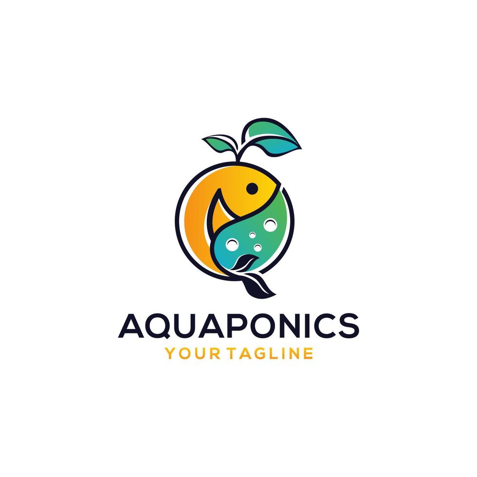 aquaponics logo voorraad vector sjabloon