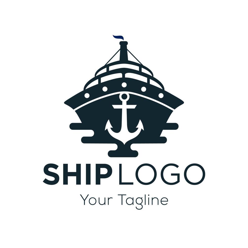 sjabloon voor cruiseschip-logo vector