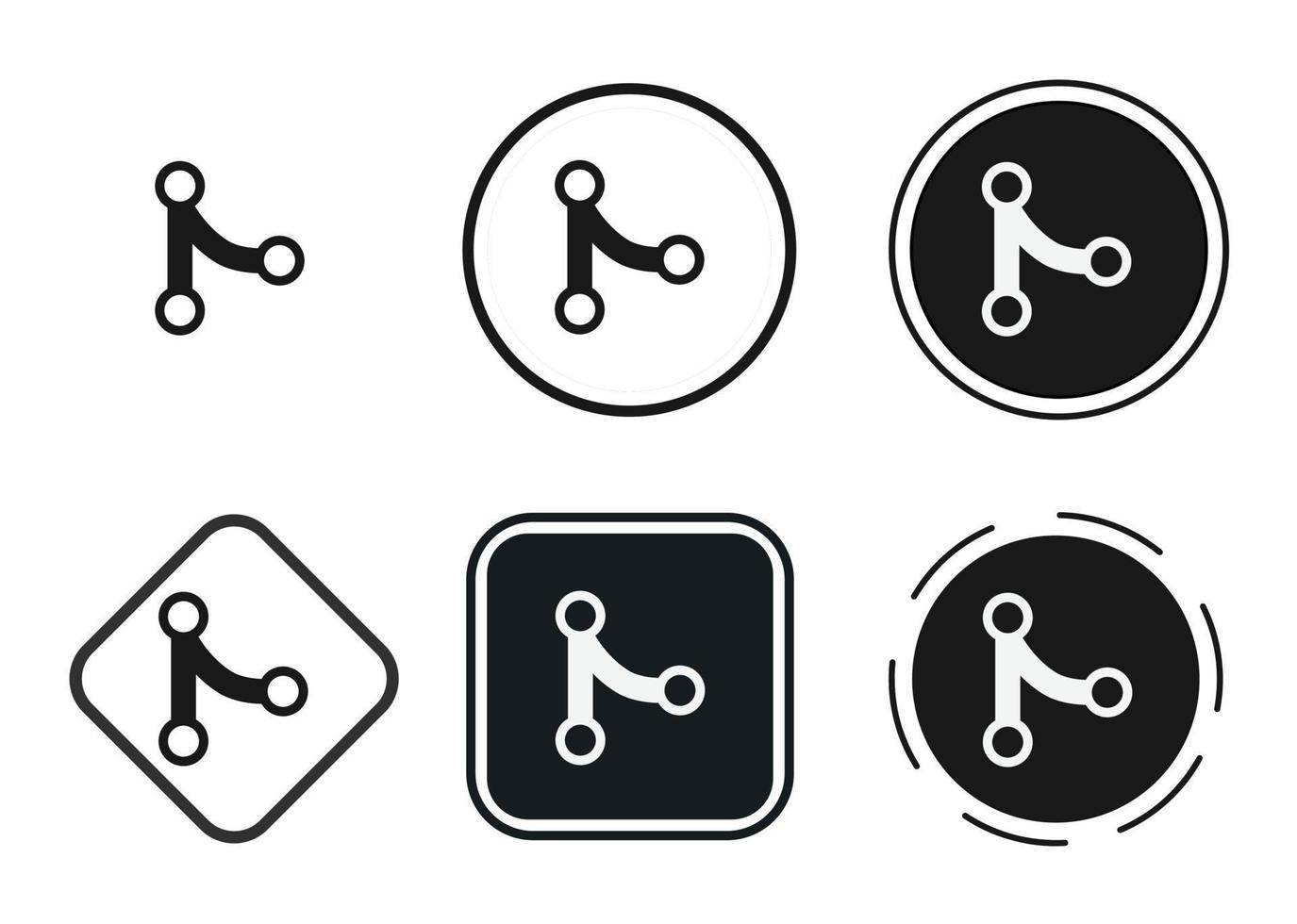 git merge-pictogram . web pictogrammenset. pictogrammen collectie plat. eenvoudige vectorillustratie. vector