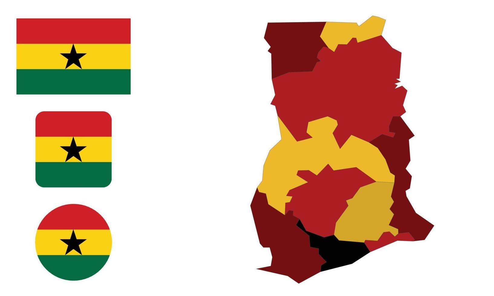 kaart en vlag van ghana vector